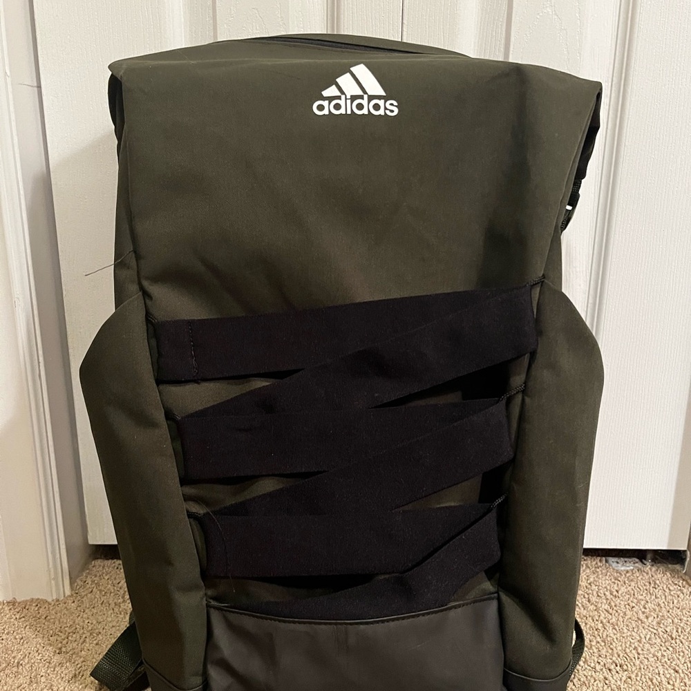 Adidas Green and Black Hiking Backpack Modern Minimalist Design